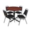 Cain Cain Round Table & Chair Set, Wood, Metal, Vinyl Top, Cherry TB36RNDCH29BK - alternate 1